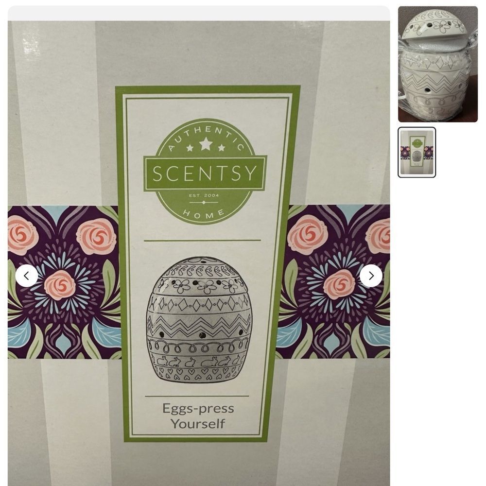 New Scentsy White Easter Egg Wax Warmer